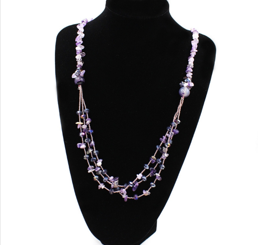Wholesale of new European and American exaggerated long accessory chain hand-woven fresh and fashionable beaded necklaces