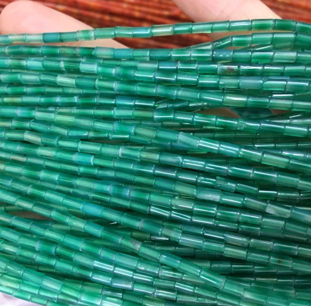 Natural 2*4mm bucket beads, turquoise, green agate, red agate, lapis lazuli, tiger-eye black agate, loose beads, long chain, DIY material by hand details Picture