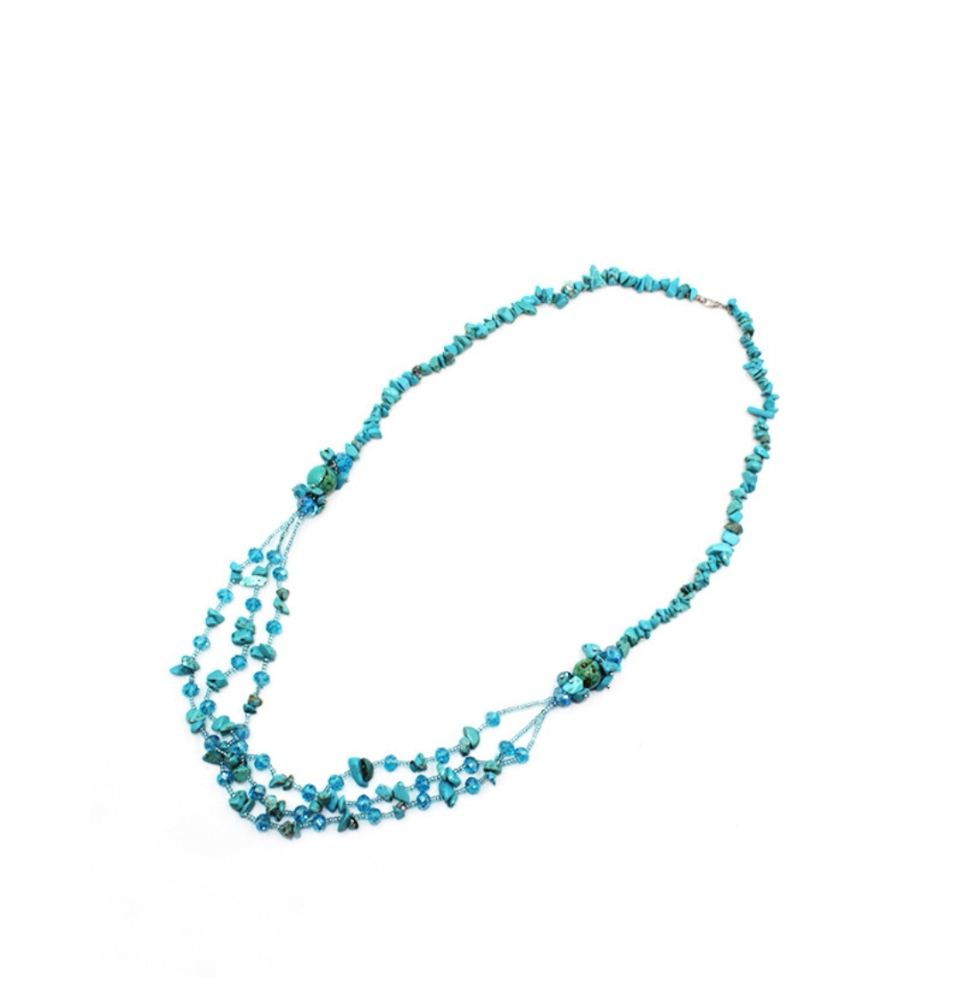 Wholesale of new European and American exaggerated long accessory chain hand-woven fresh and fashionable beaded necklaces Item Picture