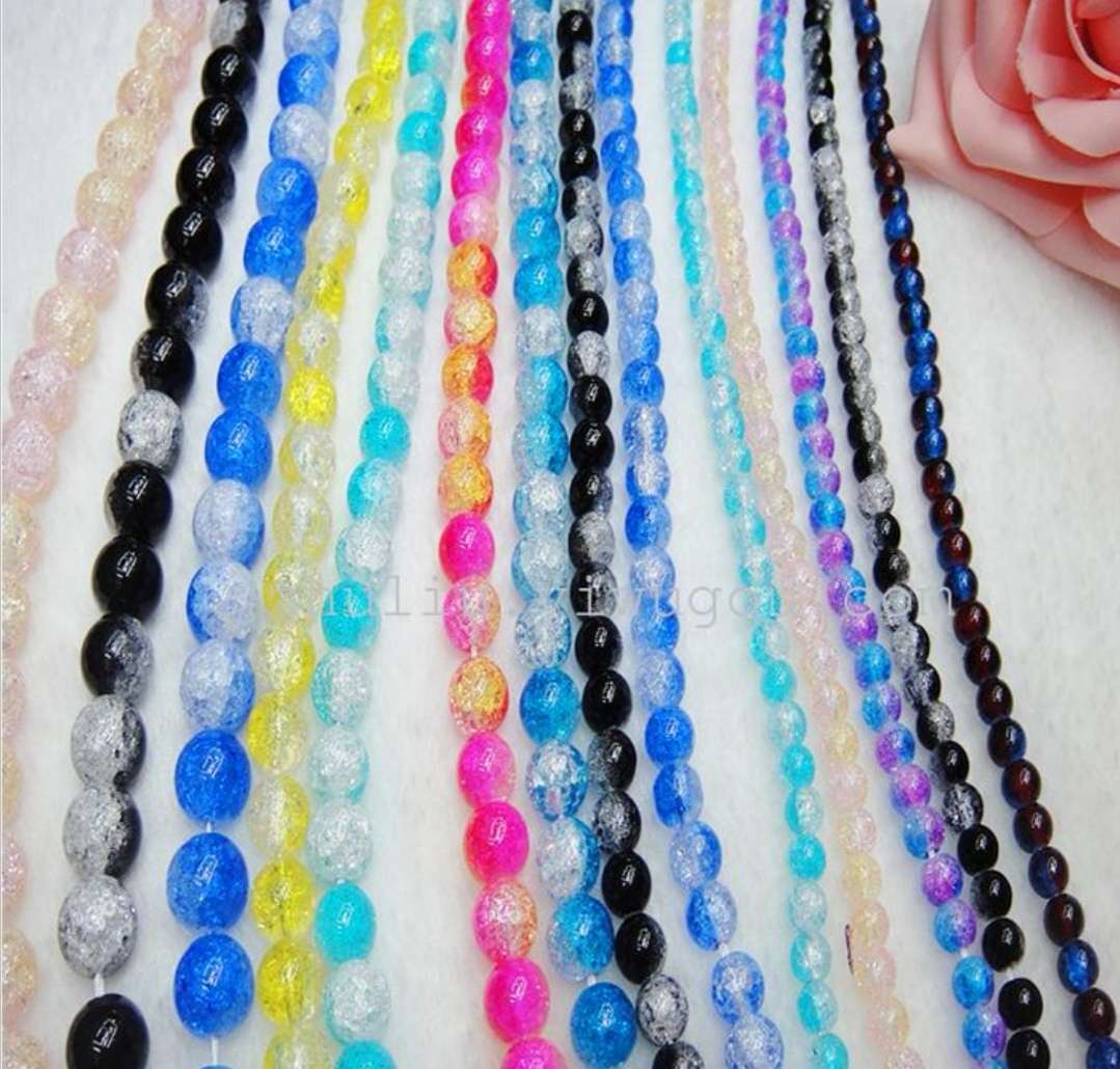 Rose Angel's best-selling gradient crystal floral round bead accessory semi-finished necklace