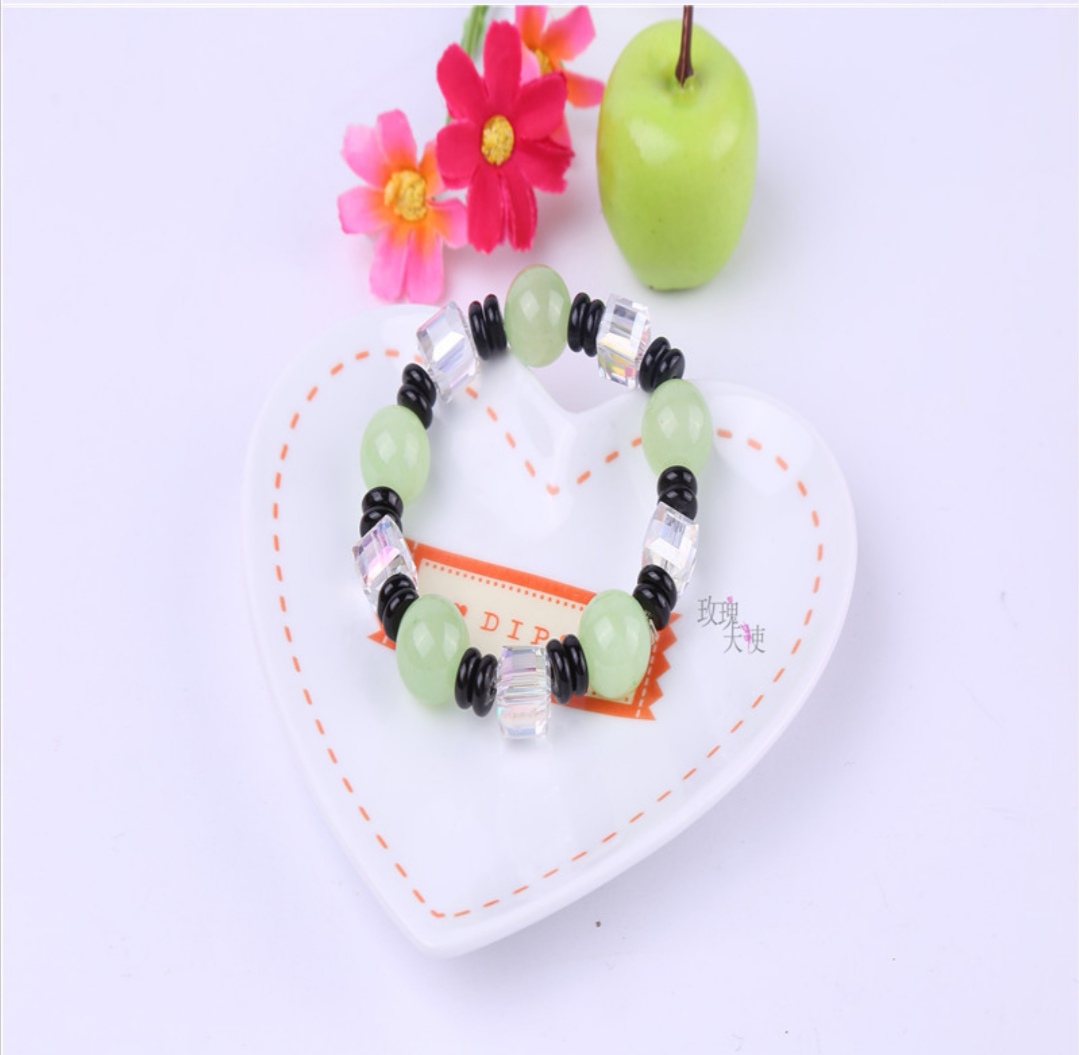 Rose Angel Natural Agate Crystal Square Bracelet Korean version Women's DIY accessory undefined