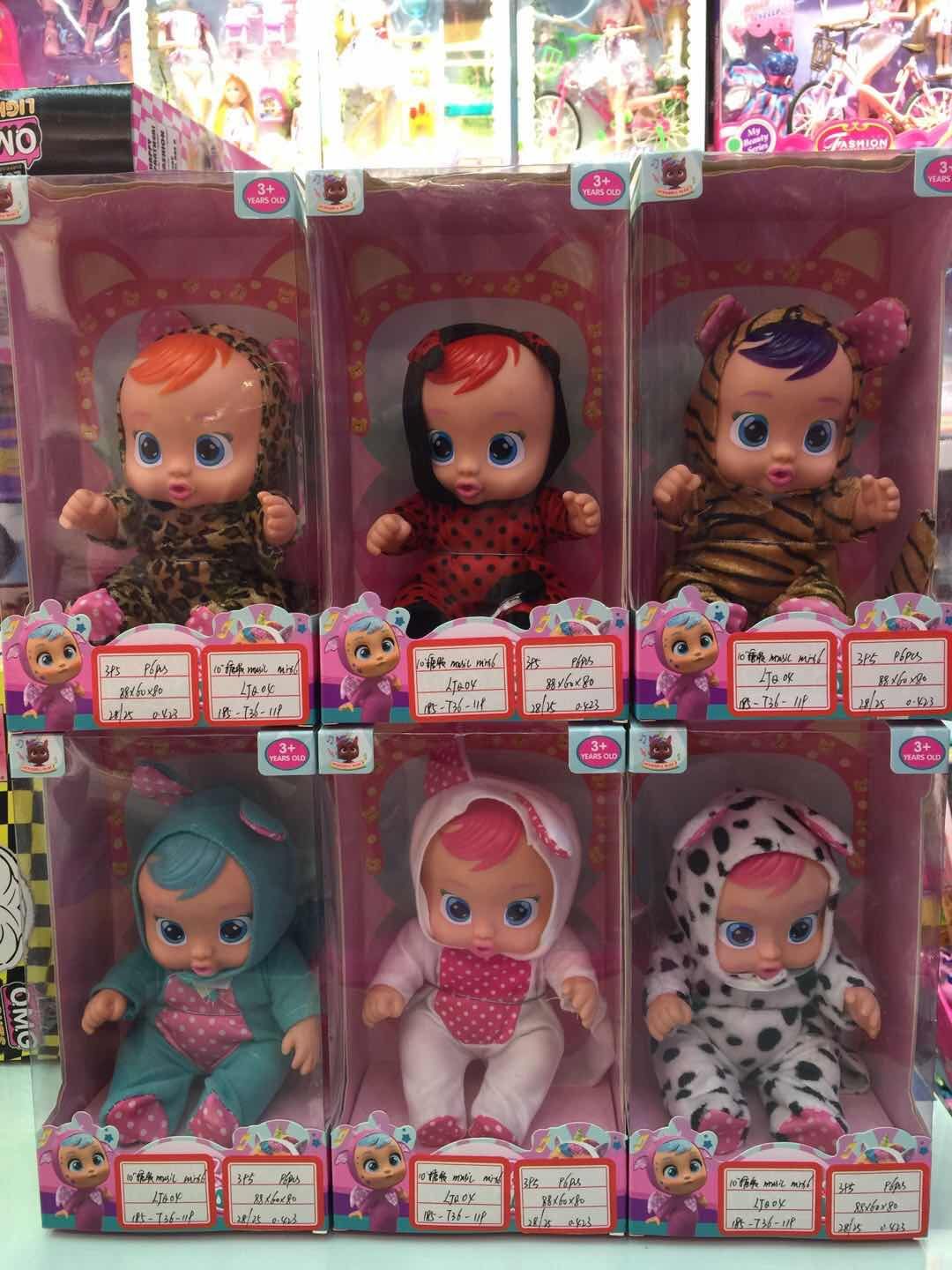 10-inch window box mixed with 6 types of crying dolls made of vinyl