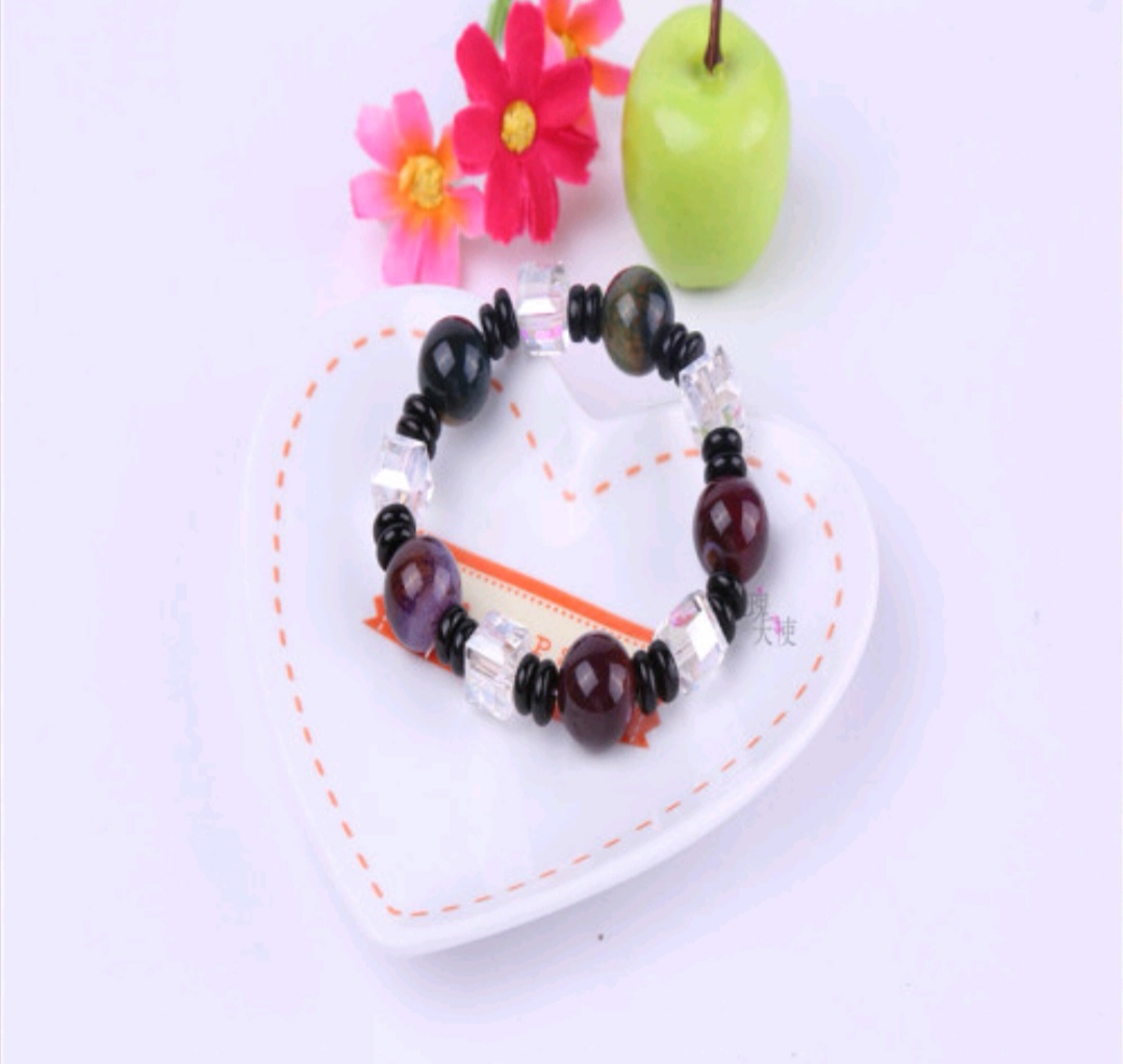 Rose Angel Natural Agate Crystal Square Bracelet Korean version Women's DIY accessory Item Picture