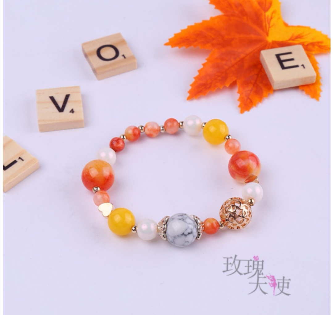 Fashionable Korean-style bracelet accessories, beautiful natural stone agate bracelet, hollowed-out ball women's bracelet bestsellers undefined