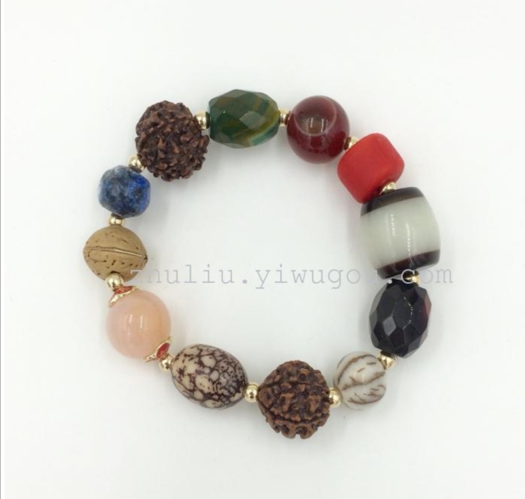 Rose Angel Handmade natural multi-treasure Bodhi Seed bracelet and Buddhist prayer beads bracelet, elegant and fashionable Item Picture