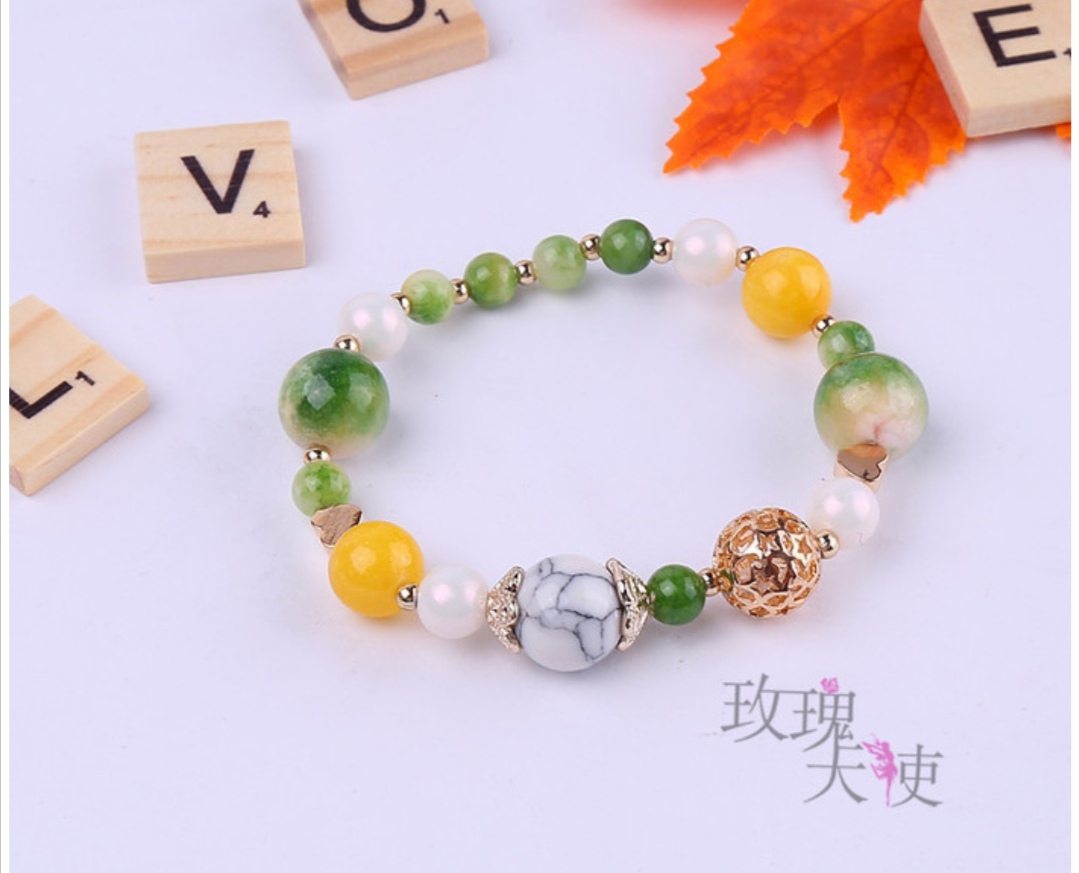 Fashionable Korean-style bracelet accessories, beautiful natural stone agate bracelet, hollowed-out ball women's bracelet bestsellers Specification image