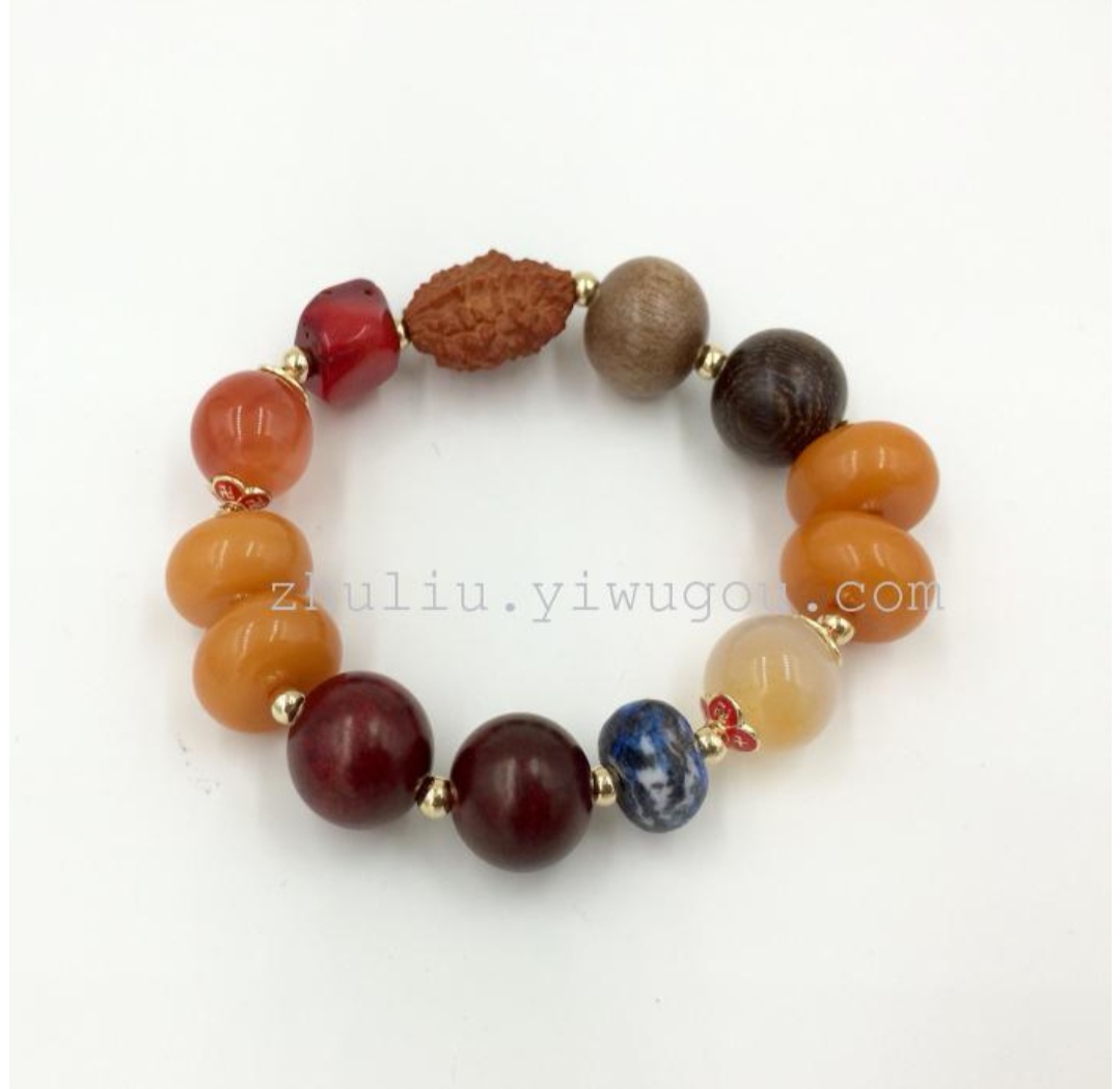 Rose Angel Handmade natural multi-treasure Bodhi Seed bracelet and Buddhist prayer beads bracelet, elegant and fashionable Specification image