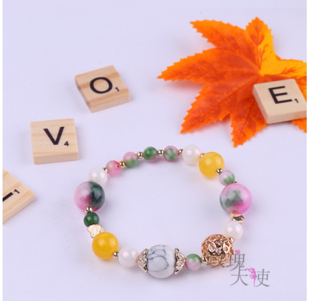 Fashionable Korean-style bracelet accessories, beautiful natural stone agate bracelet, hollowed-out ball women's bracelet bestsellers undefined