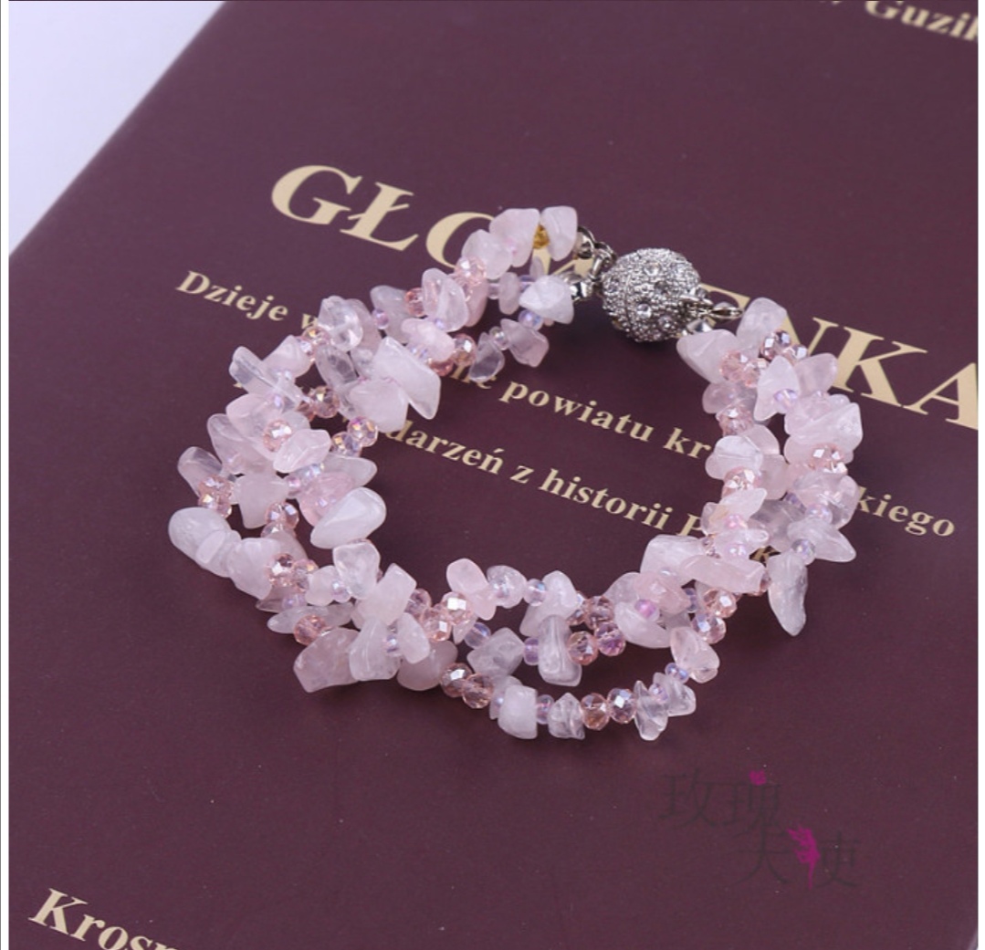Cristal natural grava ágata pulsera mujer multicapa imán hebilla pulsera burst undefined
