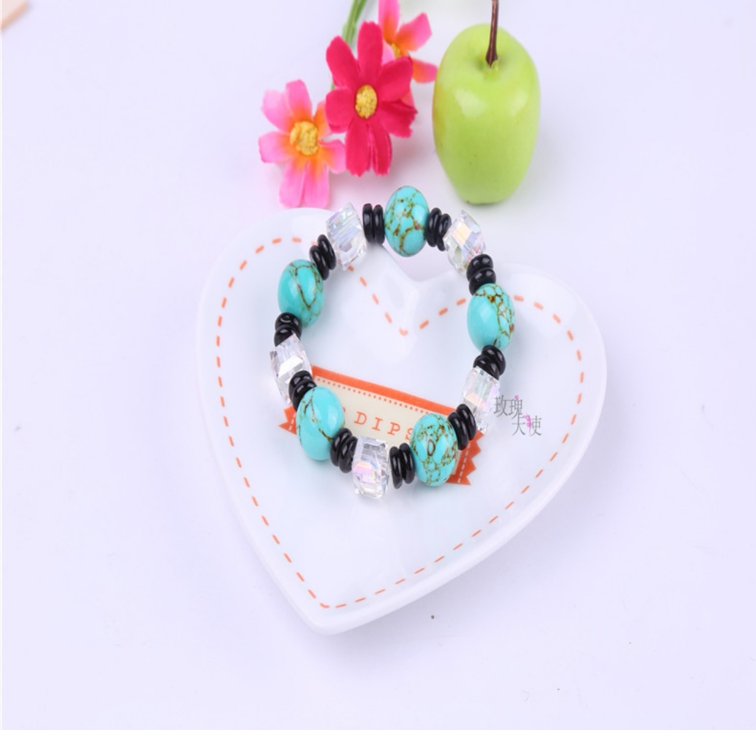 Rose Angel Natural Agate Crystal Square Bracelet Korean version Women's DIY accessory