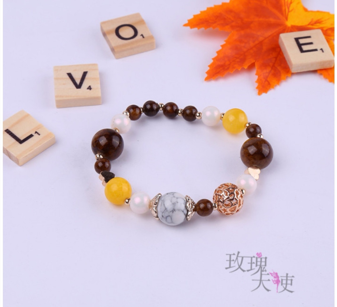 Fashionable Korean-style bracelet accessories, beautiful natural stone agate bracelet, hollowed-out ball women's bracelet bestsellers details Picture