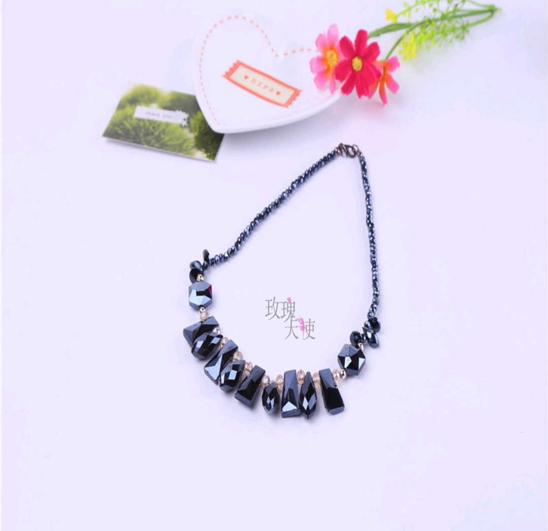 Rose Angel Korean version fashionable Ocean Heart Necklace Square diamond collarbone chain accessory wholesale Item Picture
