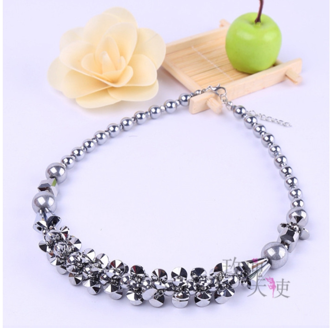 Rose angel original ornamento coreano hecho a mano cristal trenzado flor ágata collar moda mujer cadena de clavícula versátil