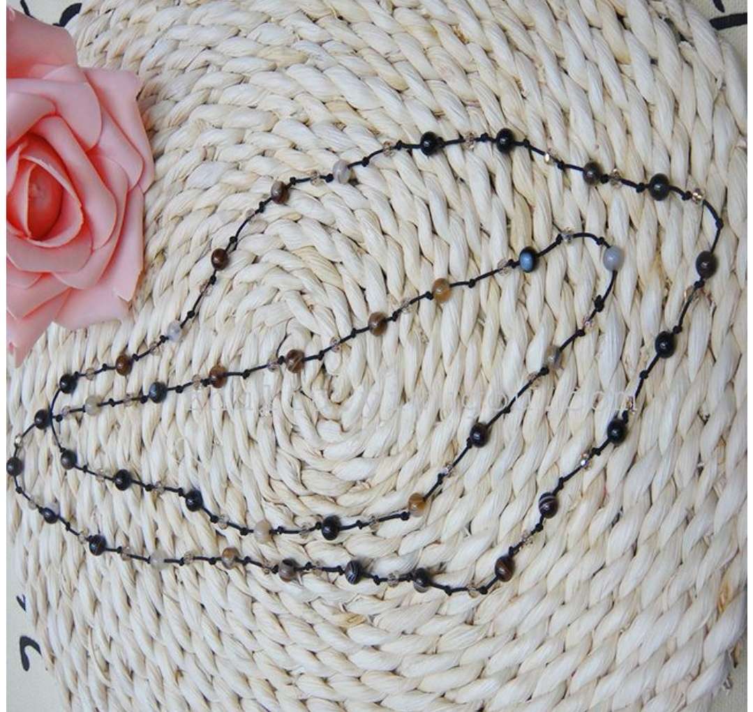 Bohemian multi-layer agate crystal short necklace, women's fashionable dress accessory, versatile retro gift for women undefined