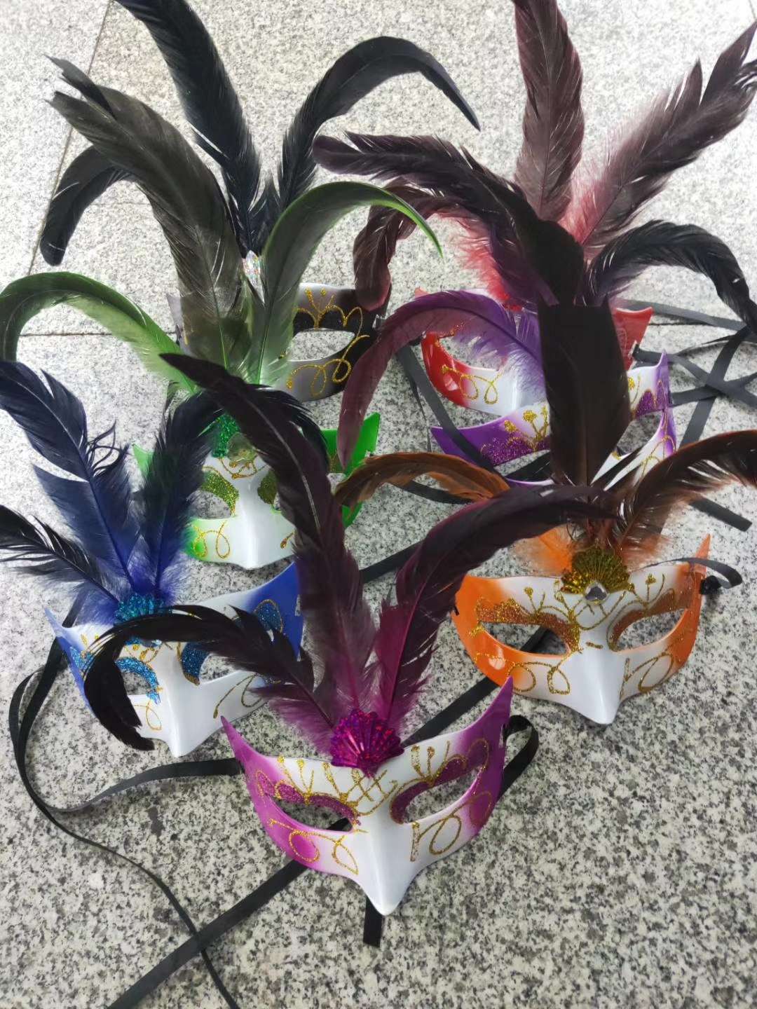 鸡毛眼罩面具万圣节派对用品批发