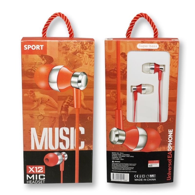 X12 phone headphone with microphone details Picture