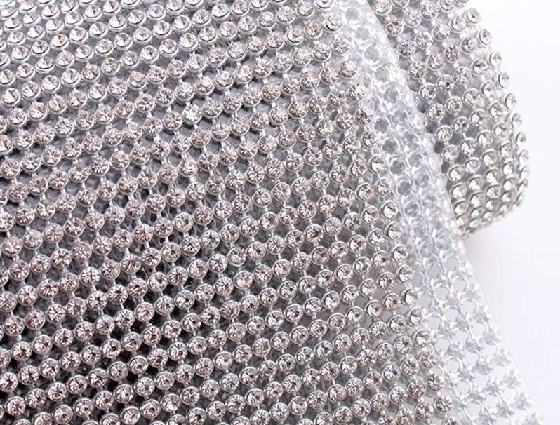 Manufacturers wholesale 3MM silver bottom aluminum mesh drill hot melt glue mesh drill DIY luggage decoration clothing accessories rubber mesh drill thumbnail