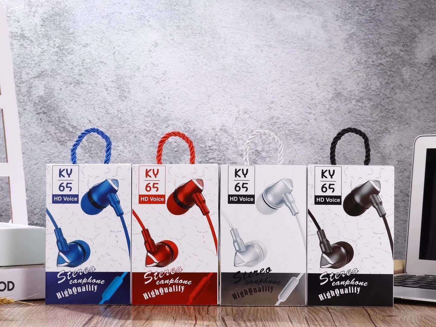 The KY-65 mobile phone headphones come with a microphone Item Picture