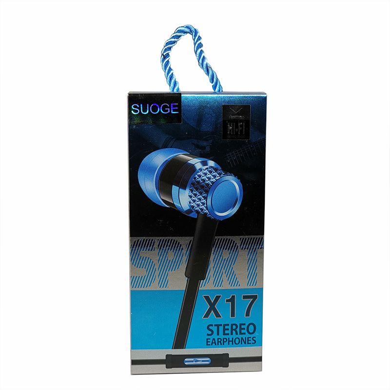 X17手机耳机带麦克风白底实物图
