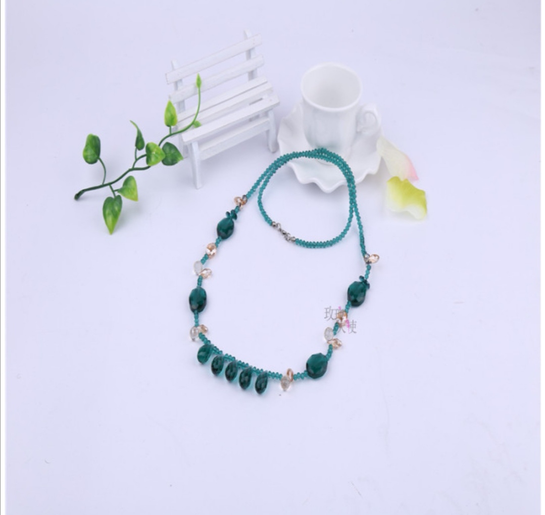 Rose Angel Classic handcrafted crystal beaded long versatile sweater chain water drop Necklace, a best-selling women's accessory Specification image