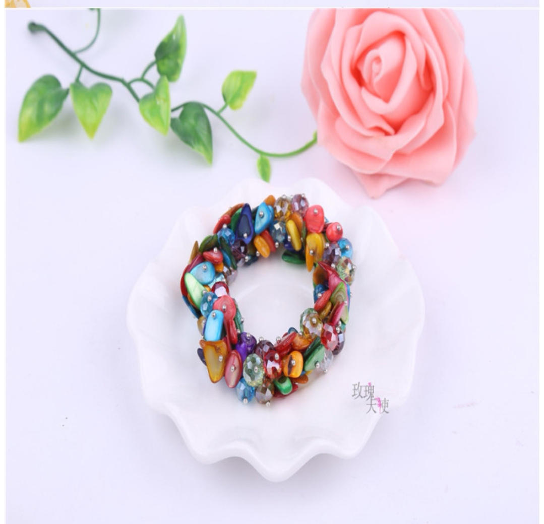 Irregular bracelet, artistic and fresh crystal bracelet, shell bracelet, ladies' accessories