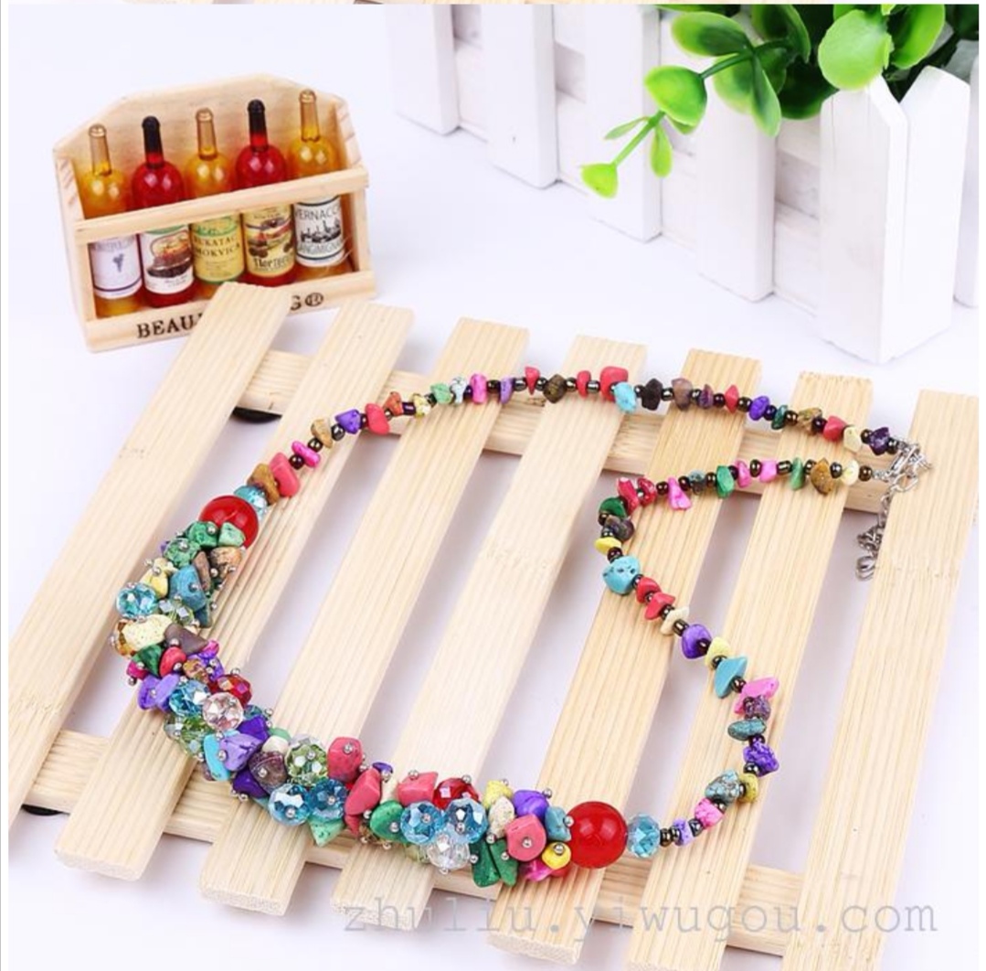 Rose Angel Handmade Fashion Natural crushed stone agate crystal necklace collarbone chain