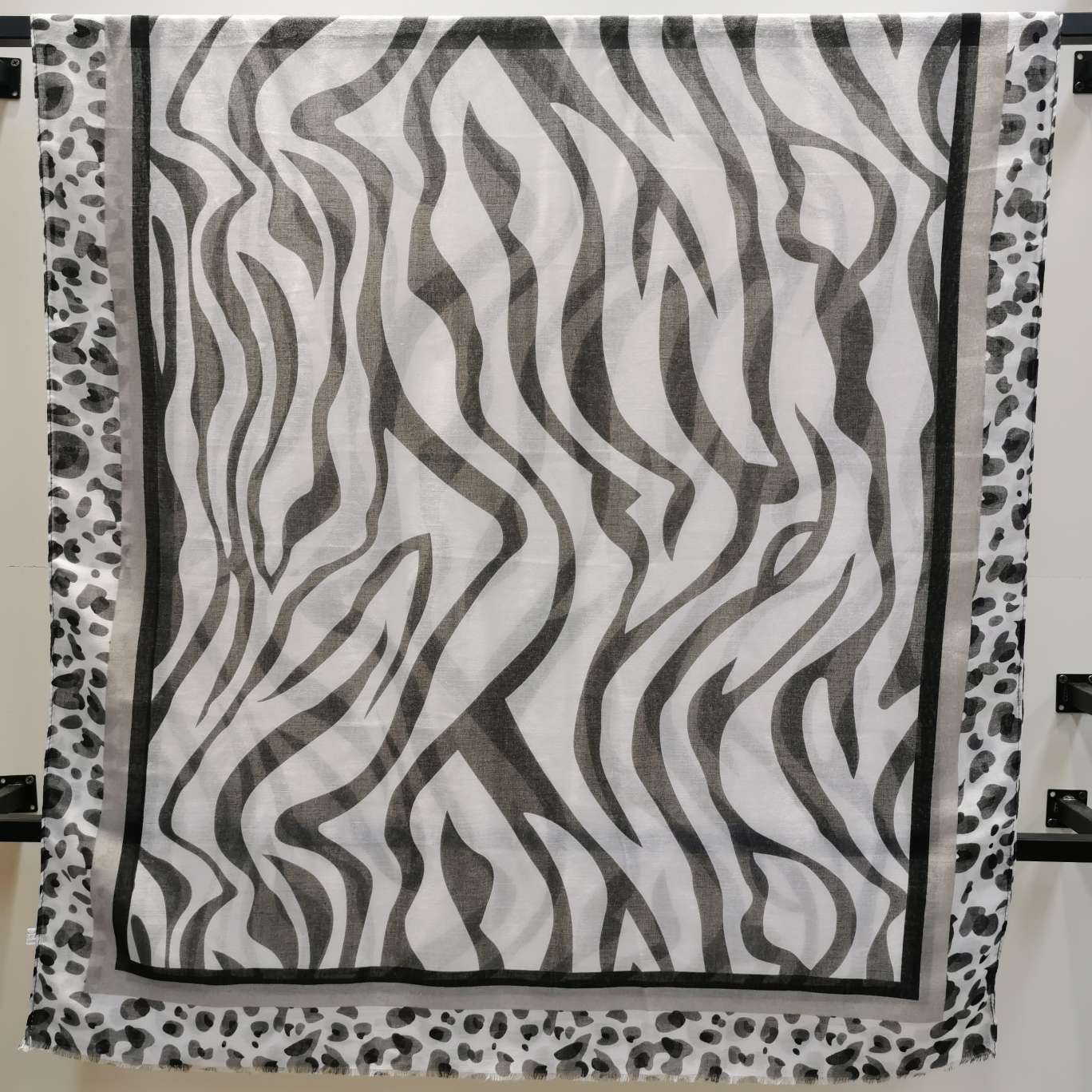 2020 New Satin Black And White Multicolor Zebra Stripe Scarf Shawl