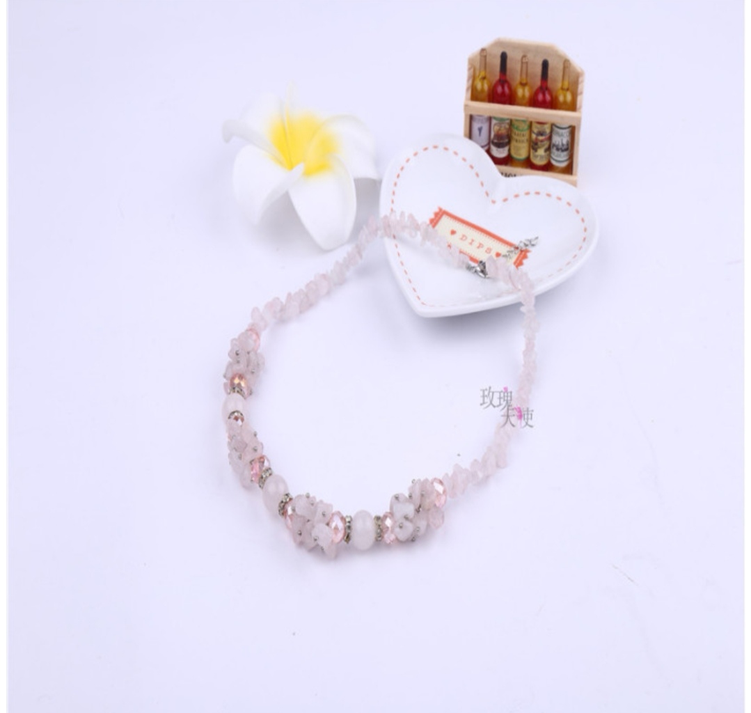 New European and American style luxurious crystal short chain, versatile and personalized long sweater chain collarbone chain undefined