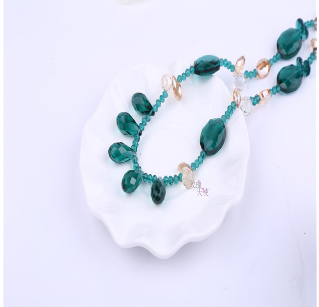 Rose Angel Classic handcrafted crystal beaded long versatile sweater chain water drop Necklace, a best-selling women's accessory undefined
