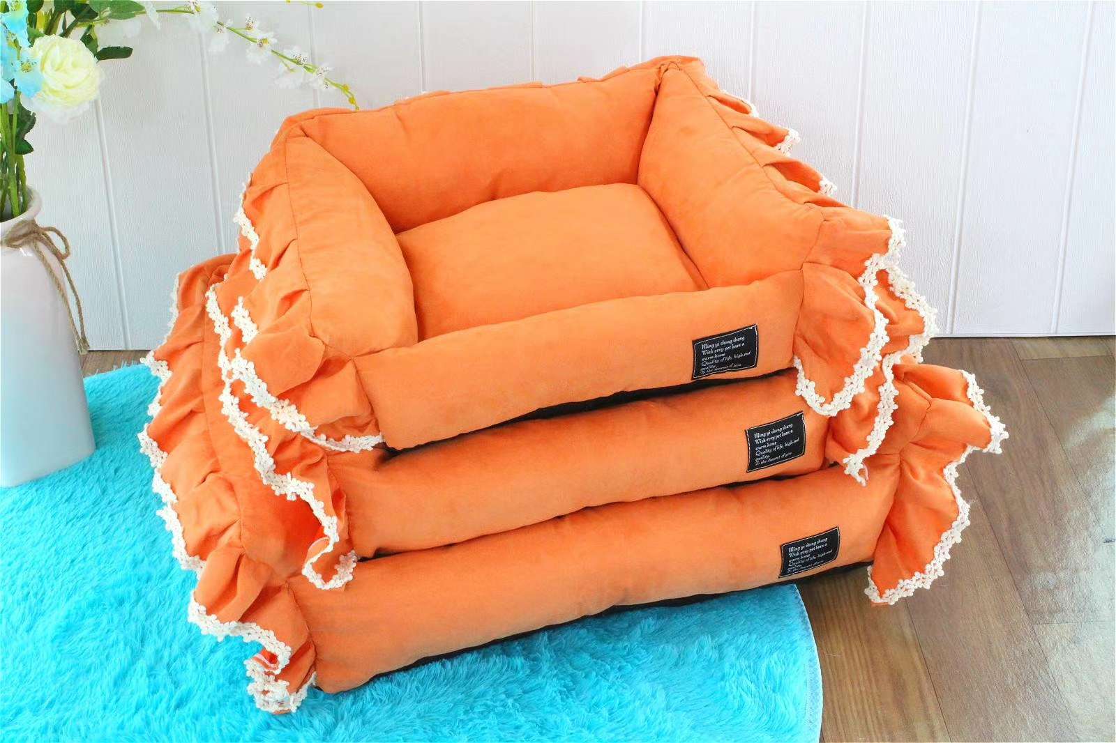 宠物狗窝/新款狗窝/宠物三件套窝白底实物图