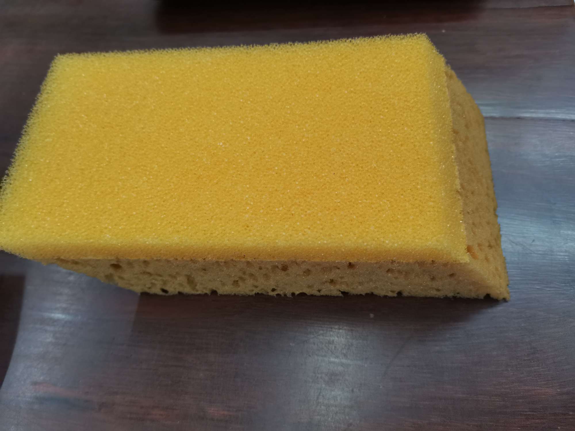 丿LZ-107洁丽竹平行四边形带孔洗车海绵 洗车海绵刷擦车海绵洗车工具汽车打蜡专用海绵支持定制白底实物图