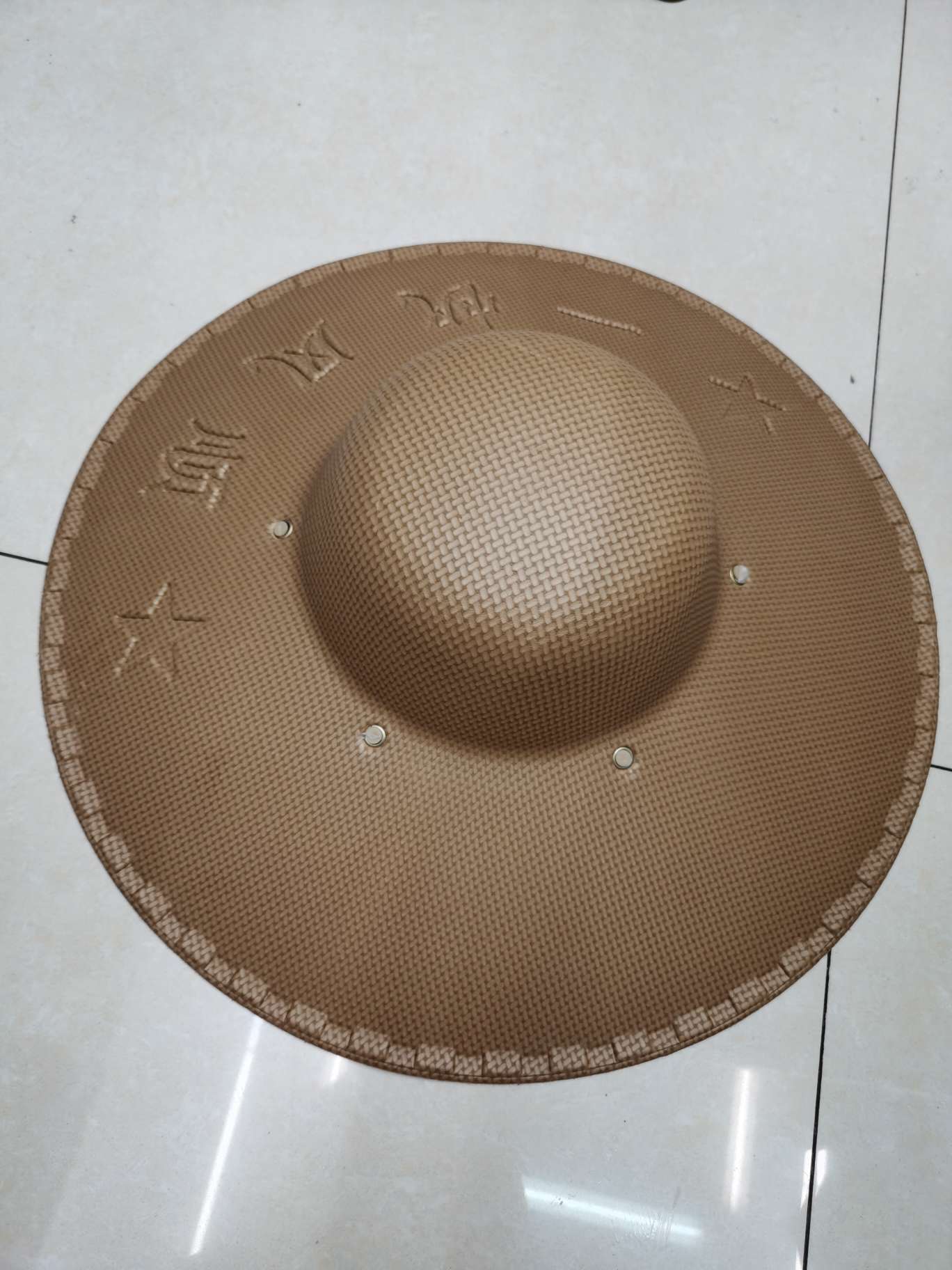 Large eaves farm sun protection rain proof foam plastic straw hat unisex summer outdoor beach recreational fishing hat Specification drawing