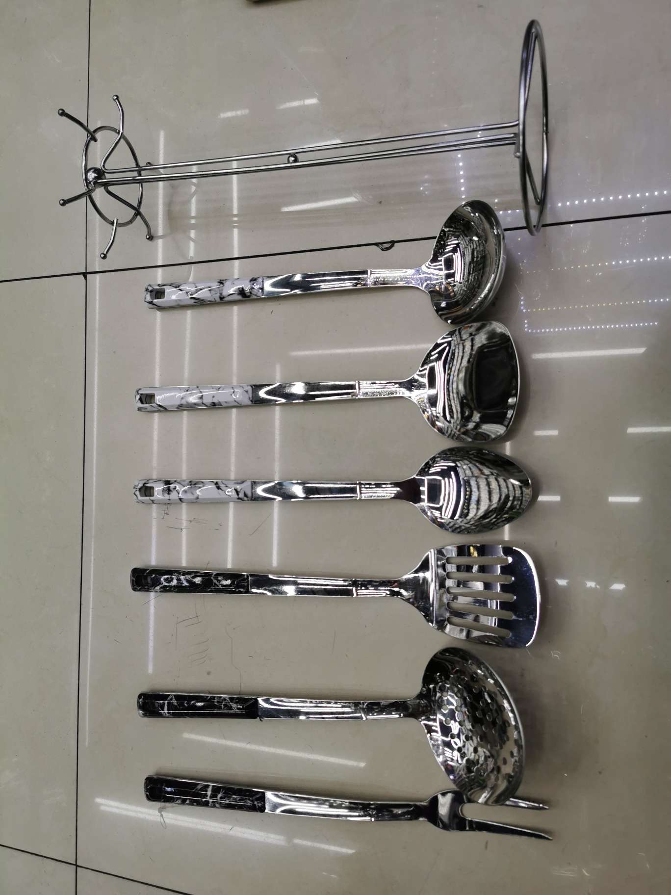 WD001 marbling 2 kitchen utensils and appliances 7 pieces set