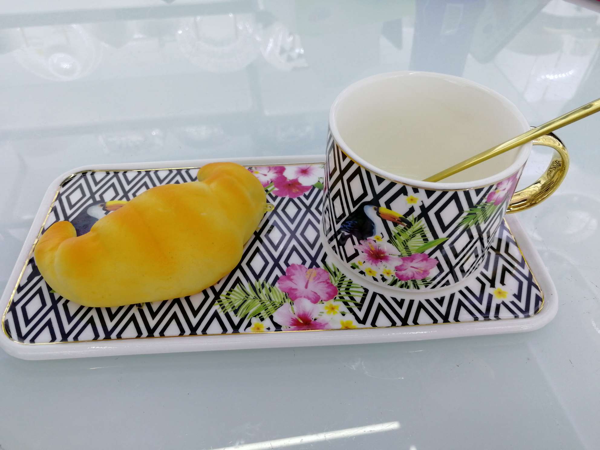 Creative fashion ceramic coffee dessert cup saucer set color box thumbnail