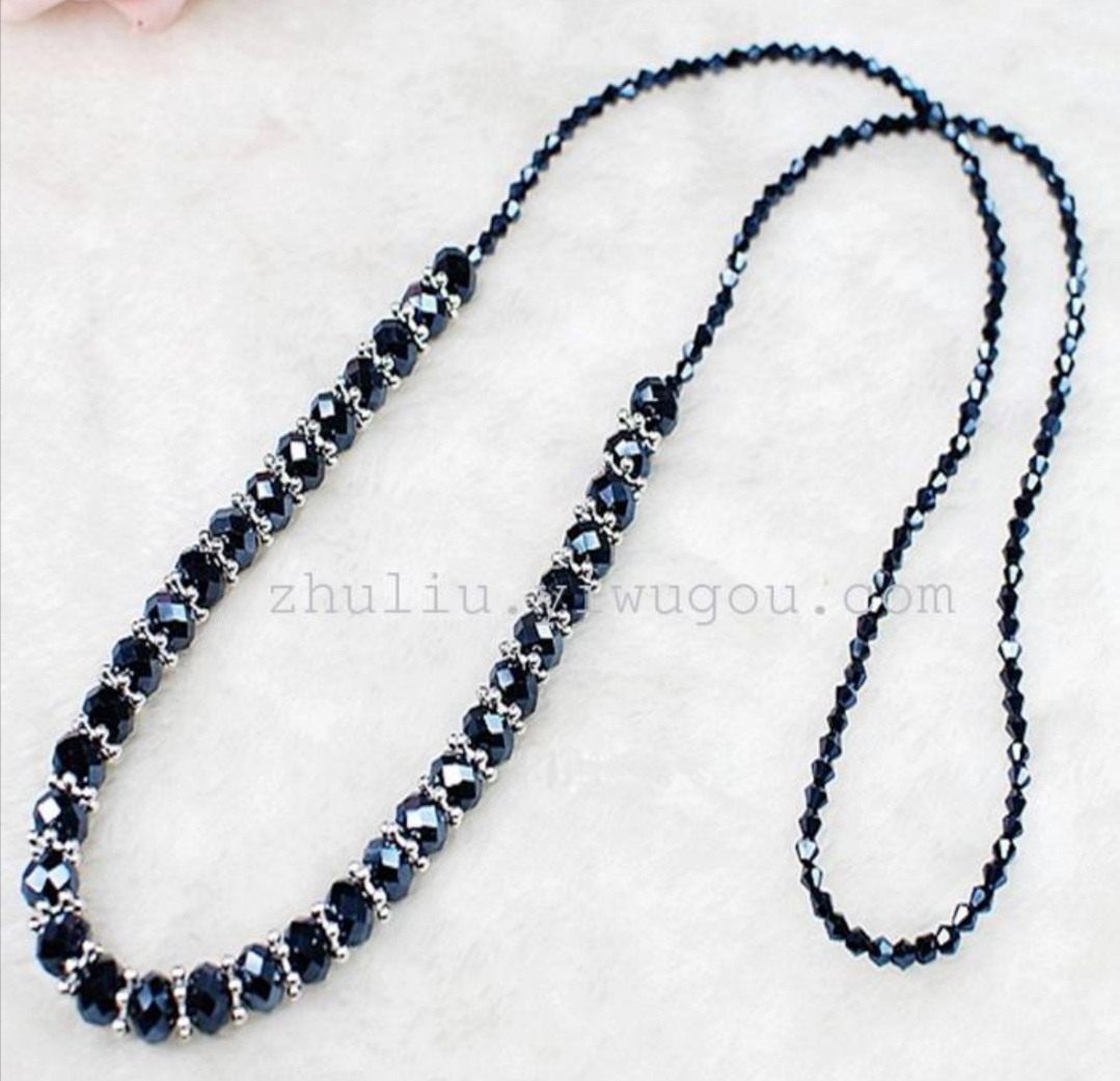 قلادة كريستالية كلاسيكية ترتدي ملابس امرأة قلادة بلورية طويلة Specification image