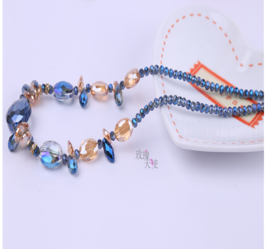 European and American simple accessory collarbone chain crystal water drop necklace undefined