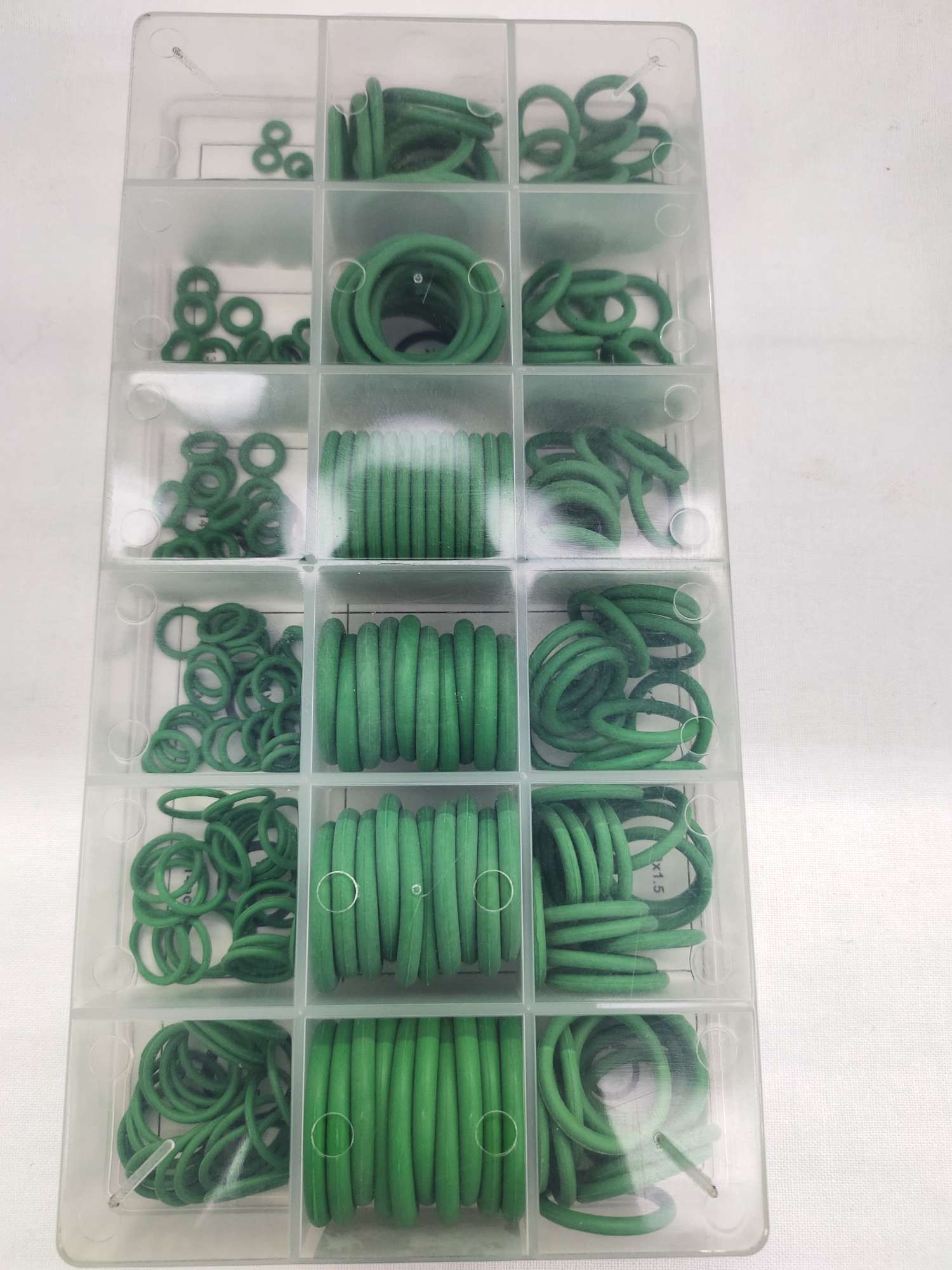 279pcs绿色橡胶O型圈修理盒盒装密封圈胶圈