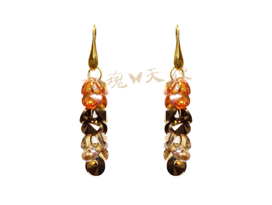 Wholesale of new high-end natural crystal earrings, crystal earrings, women's fashionable earrings, and multi-color crystal earrings details Picture