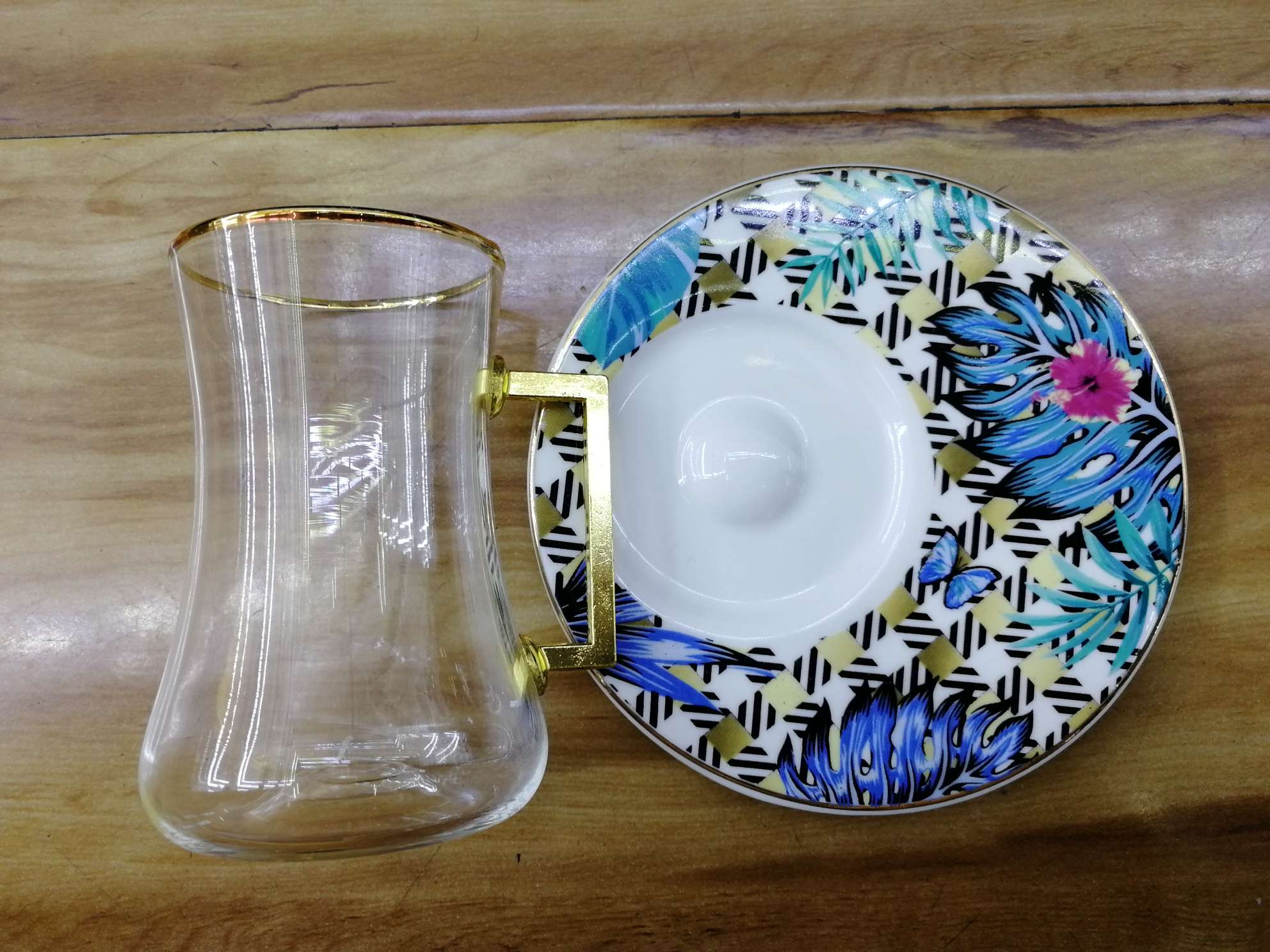 Glass ceramic saucer 6 cup saucer manufacturer direct sale