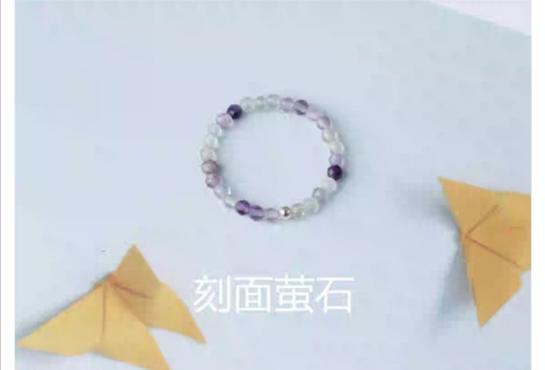 Handmade natural 2mm crystal agate candy-colored extremely fine crystal handcrafted beaded ring diy material details Picture