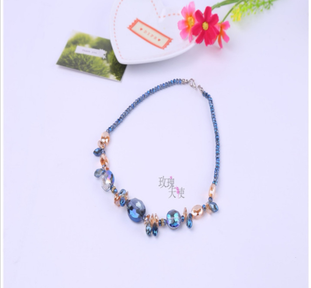 European and American simple accessory collarbone chain crystal water drop necklace