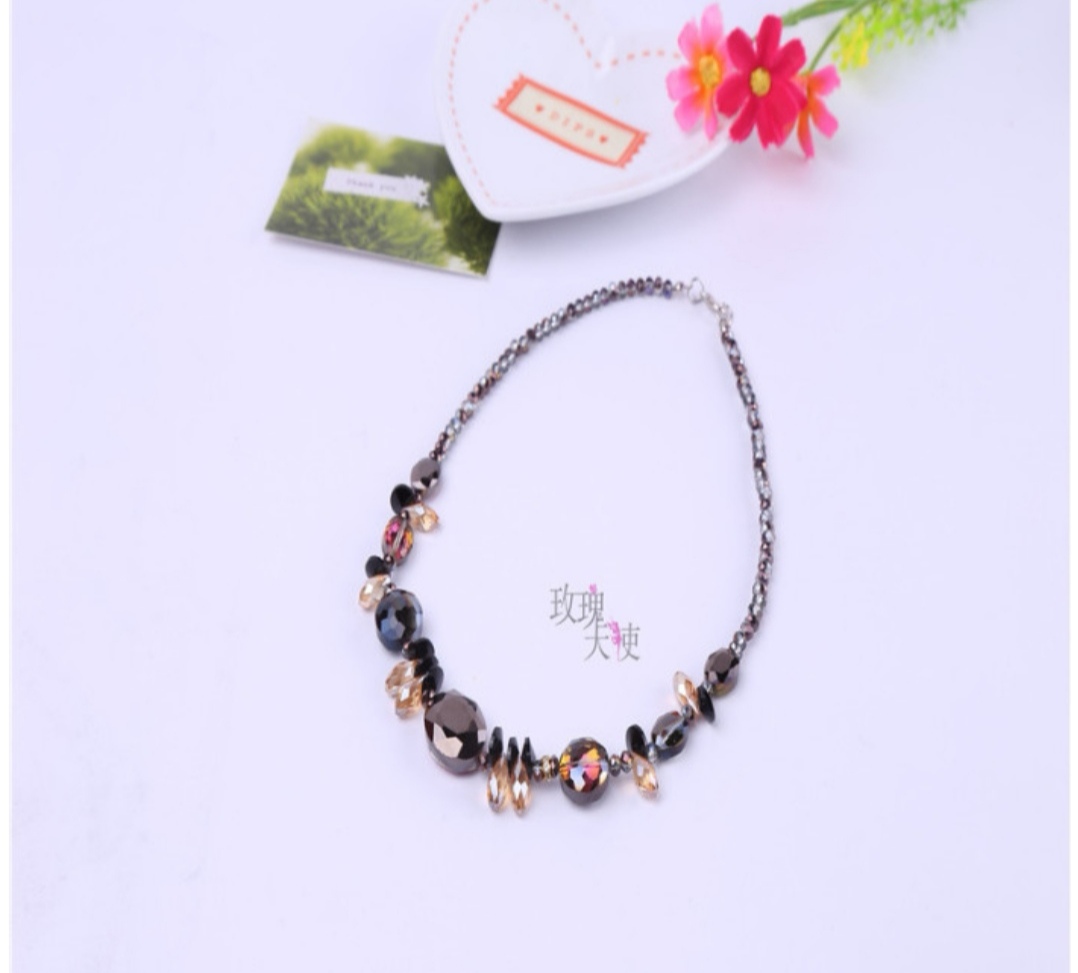 European and American simple accessory collarbone chain crystal water drop necklace undefined