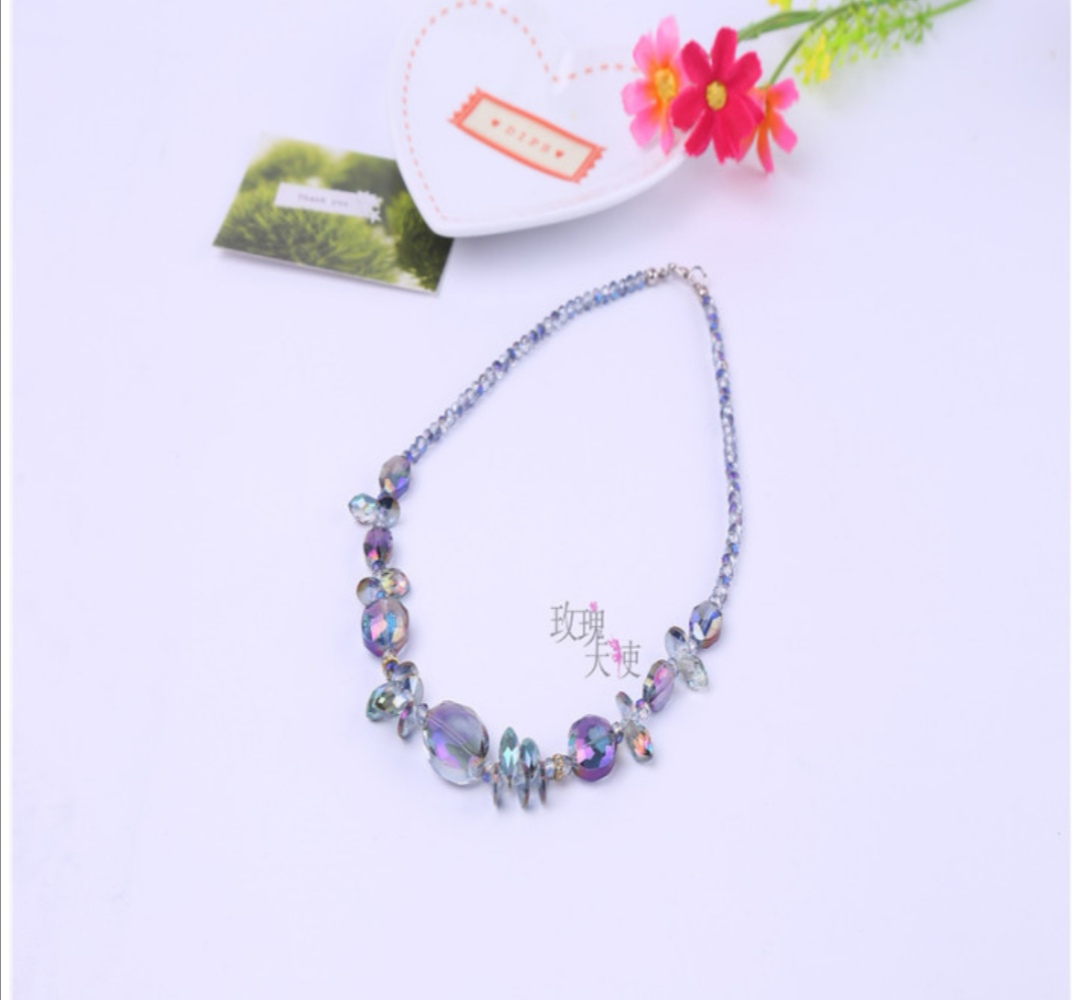 European and American simple accessory collarbone chain crystal water drop necklace Specification image