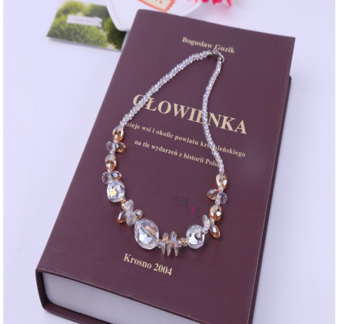 European and American simple accessory collarbone chain crystal water drop necklace undefined