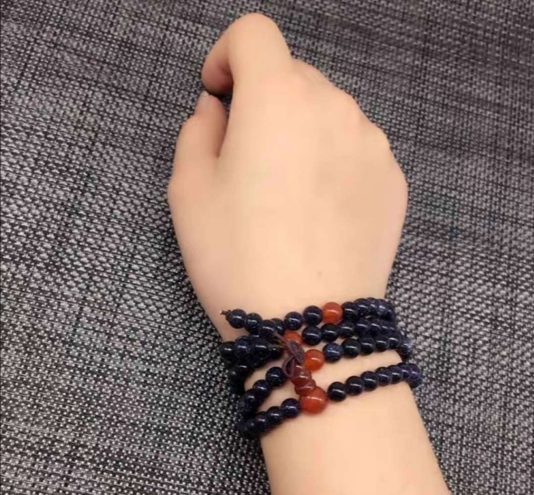 6mm multi-circle Brazilian red agate bracelet for both men and women, 108 Buddhist prayer beads crystal four-circle bracelet details Picture