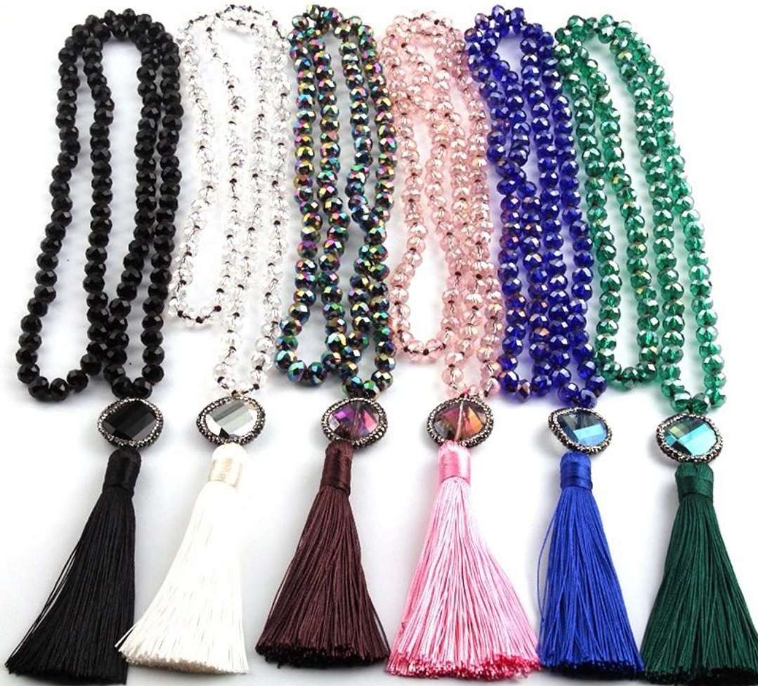 Versatile turquoise sweater chain, long spring and summer ethnic style necklace, women's clothing accessory Specification image