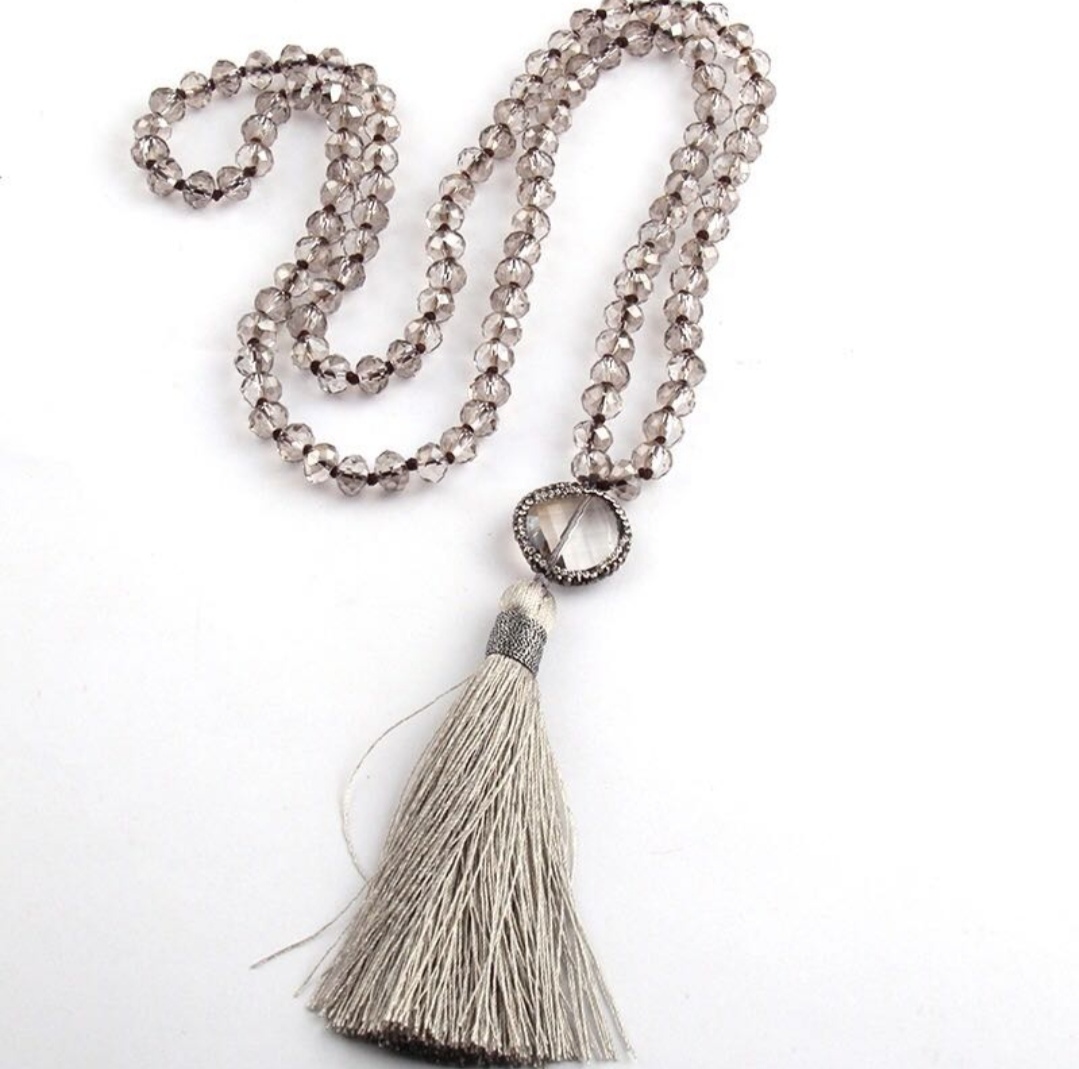 Versatile turquoise sweater chain, long spring and summer ethnic style necklace, women's clothing accessory details Picture