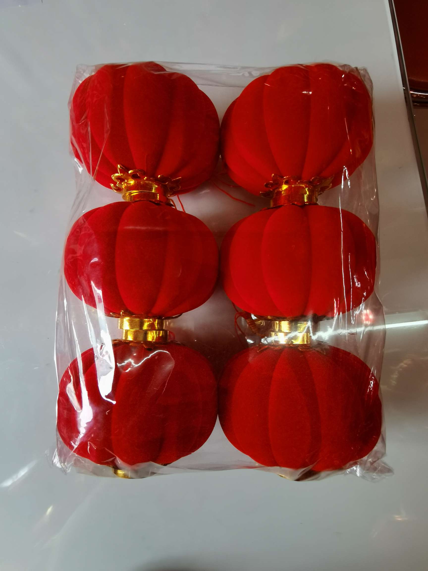 12号6个装植绒灯笼