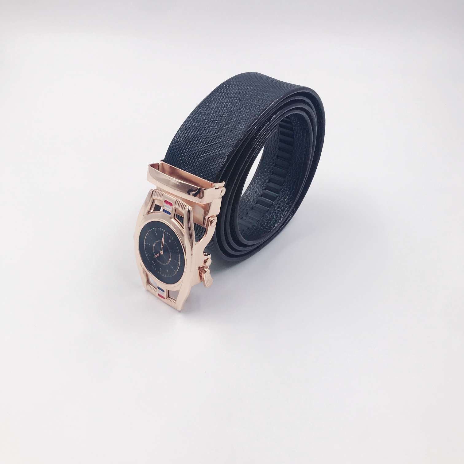 New style leisure man 40PVC imitation leather plain stitch pattern full tooth automatic iron buckle thumbnail