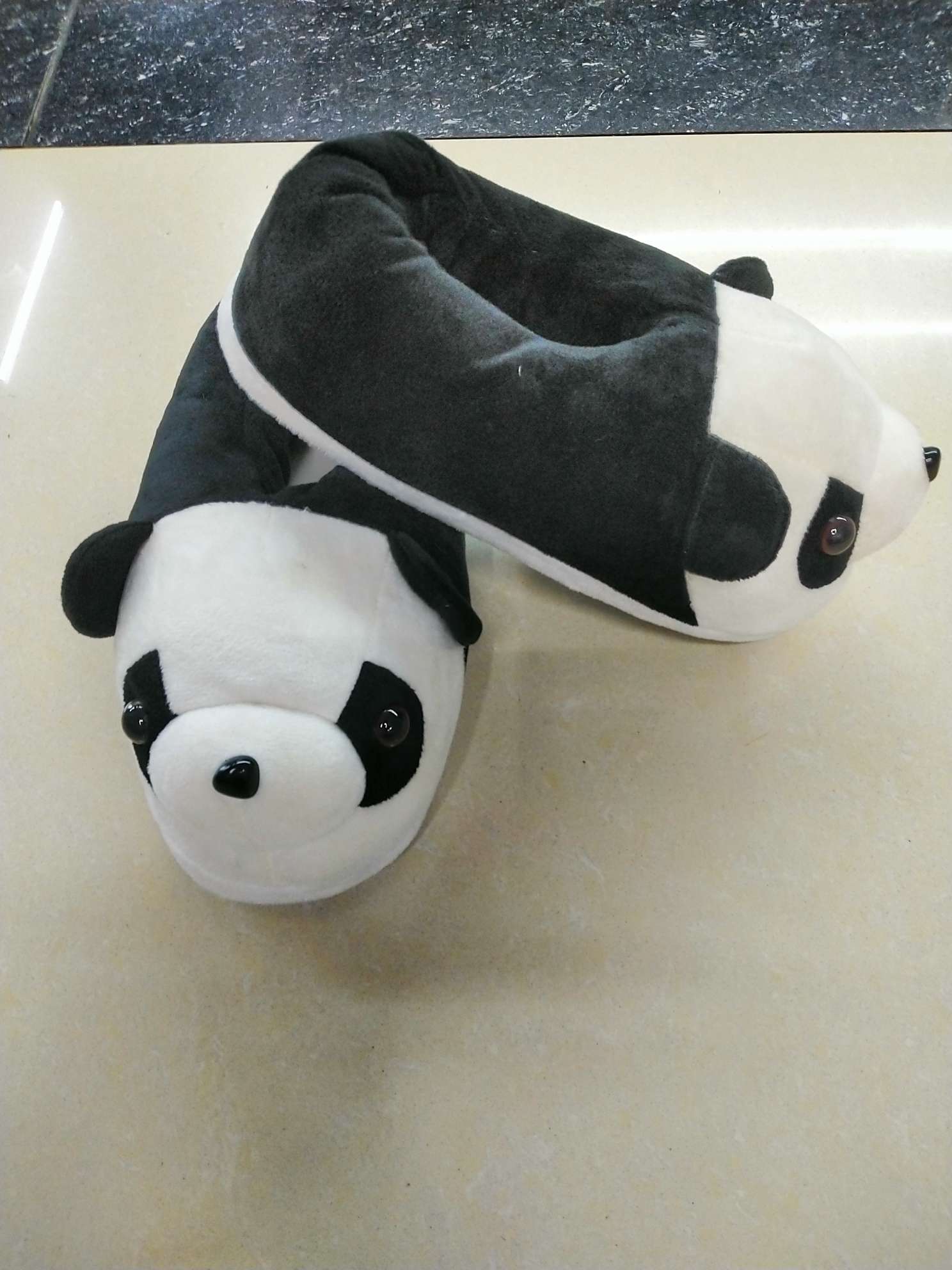 Root Can Open Mouth Cartoon Cute Autumn And Winter Warm Plush Giant Panda Slippers Specification drawing
